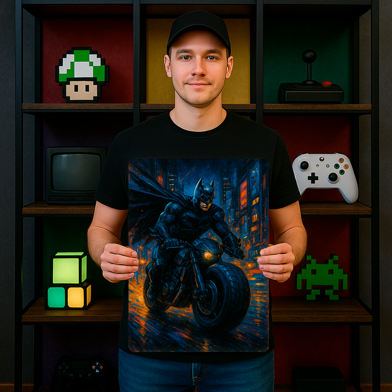 Quadro Decorativo Cultura Pop Batman – The Dark Knight Rises(Cena da Batpod, referência ao filme de 2012)