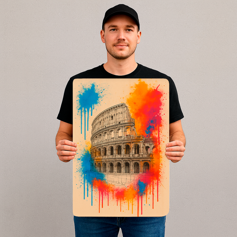 Quadro Decorativo Maravilhas do Mundo - Coliseu