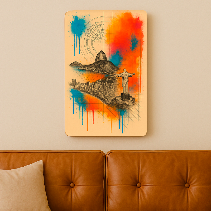 Quadro Decorativo Maravilhas do Mundo - Cristo Redentor