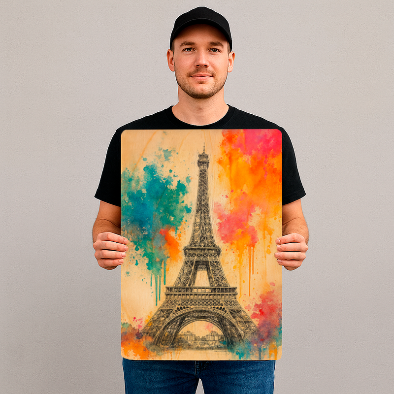 Quadro Decorativo Maravilhas do Mundo - Torre Eiffel