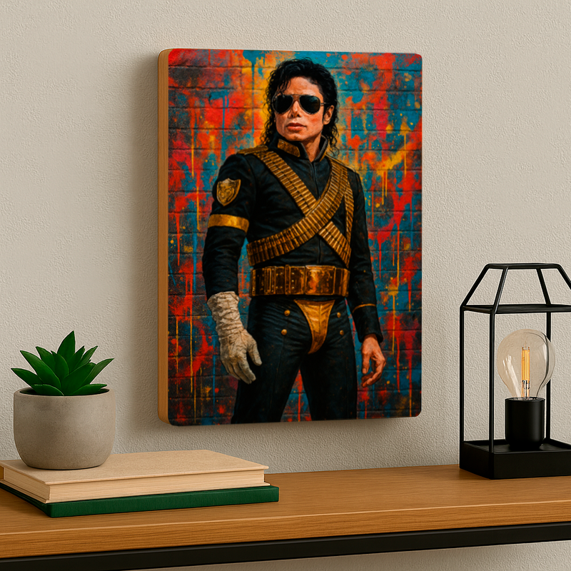 Quadro Decorativo Cultura Pop Michael Jackon HIStory (Michael com traje militar da turnê HIStory)