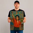 Quadro Decorativo Cultura Pop Michael no Pelourinho (Música - They Don’t Care About Us)