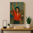 Quadro Decorativo Cultura Pop Michael no Pelourinho (Música - They Don’t Care About Us)