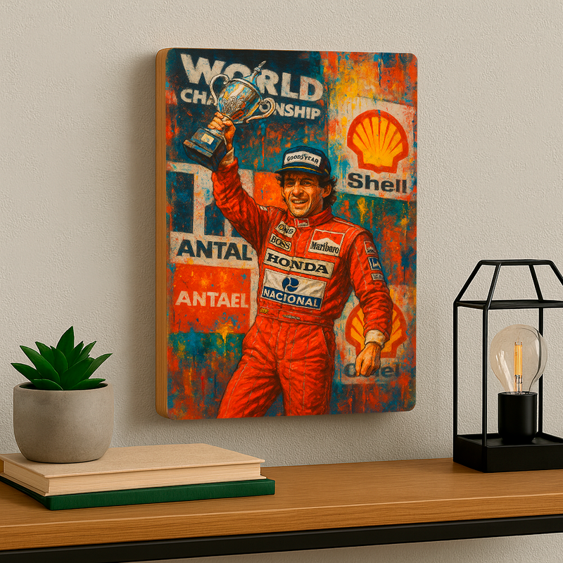 Quadro Decorativo Cultura Pop Senna Campeão Mundial