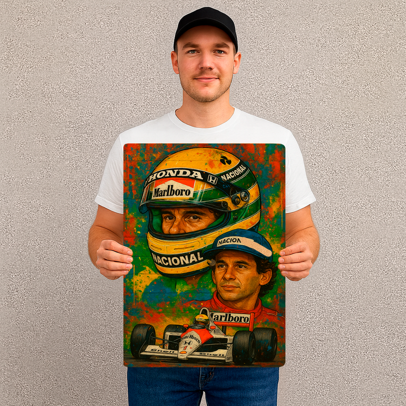 Quadro Decorativo Cultura Pop Senna Orgulho Brasileiro